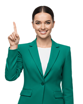 Девушка, призывающая к вниманию для ознакомления с важной информацией АВАНТА ТЕЛЕКОМ